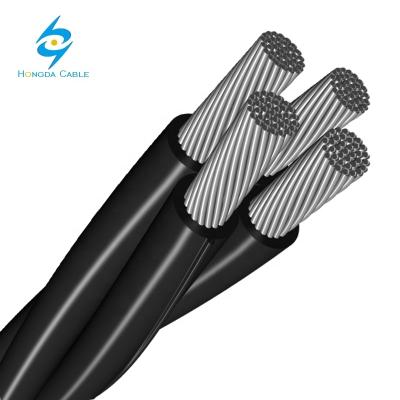 China XLPE Service Drop ABC Aerial Aluminum Cable Collet 1*6+6AWG 2AWG 1/0AWG for sale