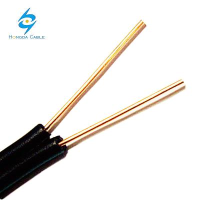 China Over 2 Core 0.71mm 0.5mm Drop Wire Telephone Cable Copper Clad Steel Wire for sale