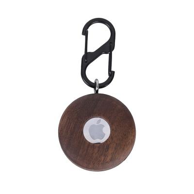 China 2021 Manufacturer For Apple New Shockproof Air Tags Case Buckle Airtags Key Chain Liquid Airtags Wooden Case for sale