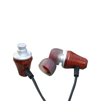 China Waterproof Ear Hook In Ear Wired Wooden Earphone For Mobile Phone for sale