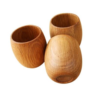 China Factory direct custom grain vintage logo factory box stocked natural wood tea cup coffee milk tea cup sake cup wood for sale