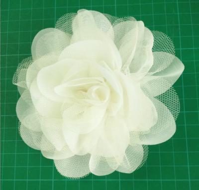 China Handmade Mesh Flower,circle flower used chiffon and fibula in the bottom for sale