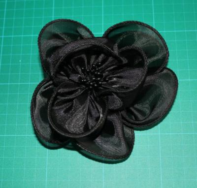 China Corsage der schwarzes Kleiderschöne Chiffon- künstlichen Blume für Abendkleid zu verkaufen