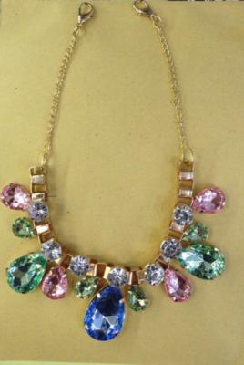 China Gold chain Rhinestone handmade necklace , handcrafted beaded necklaces for sale