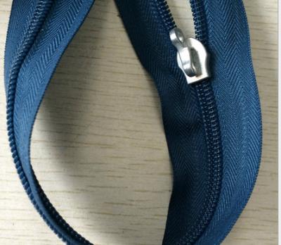 China Clothes Blue Nylon Custom Zippers , #5 / #8 / #10 Handbag Jacket Zippers for sale