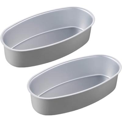 China Stocked Oval Foil Non-Stick Cheesecake Baking Pan CheeseCake Mold Pound Cake Tin for sale