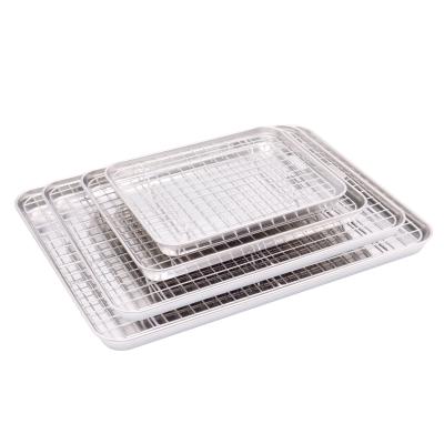 China Disposable Oven-Lard Drip Rack Crispy Tray With Pan With Nonstick Easy Clean Outdoor Nonstick Bacon Pan for sale