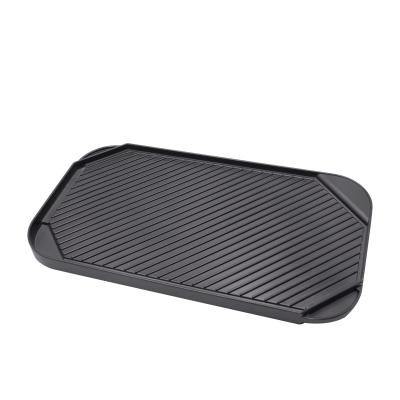 China Double Sided Grill Reversible Square Cast Iron Grill Pan For Single Burner| Double sided used on open fire and in oven for sale