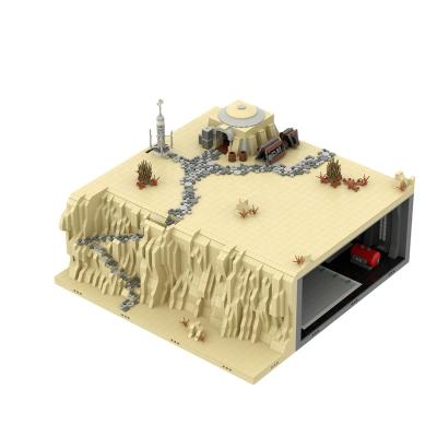 China Building Toy MOC Desert Tatooine Secret Low Building Block Kit Space Wars Military Defense House Bricks Toys For Children Kids Birthday Gift for sale