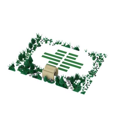 China Magic Building Toy Building Blocks C5504Y01 School Stadium Flowers and Landscape Architecture Grass Decoration Gather Children Brain Gift for sale