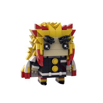 China Demon Slayer Demon Slayer Kyojuro Rengoku Building Blocks Plastic Set Educational DIY Toy Set Wholesale Anime Cartoon Legoinglys Figure Gifts for sale