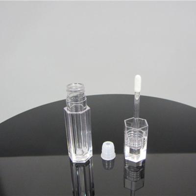 China Kunyue Cosmetics Professional Hexagonal Plastic Clear Lip Gloss Tubes Lip Shape Cosmetics Packaging Tubes for sale