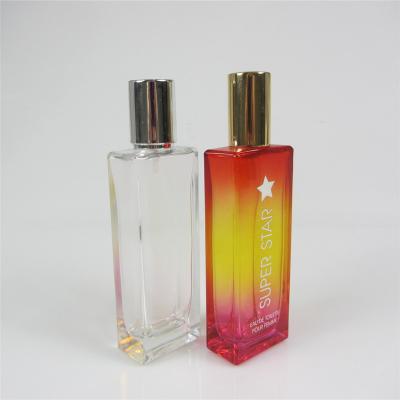 China High Quality Personal Care 50ml Square Shape Perfume Bottle With Cover for sale