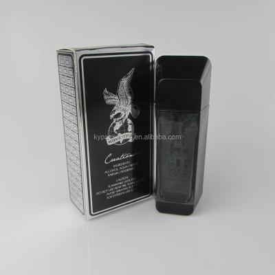 China Recyclable Black Colored Empty Perfume Box For Glass Bottle for sale