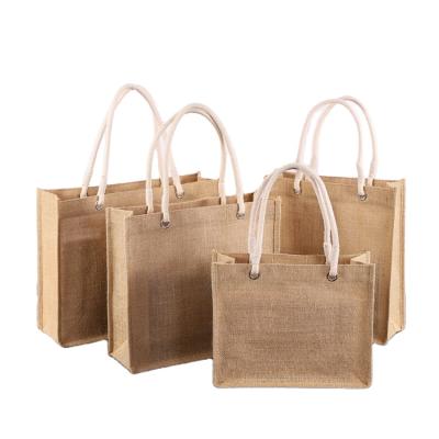 China China manufacture factory sale durable foldable professional jute bag custom with pocket for sale