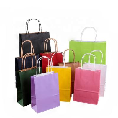 China Custom Print Gift Handled Craft Empty Single Shopping Kraft Paper Bags With Logo for sale