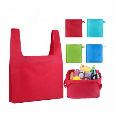 China Durable Washable Polyester Lightweight Foldable Shopping Bag Eco - Friendly With Self Pocket for sale