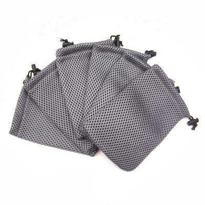 China Economic Small Gray Nylon Plastic Fabric Drawstring Sandwich Mesh Bag For Phone Packaging for sale