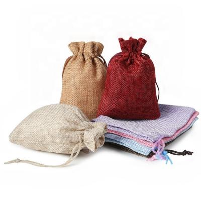 China Custom Logo Gift Pouch Small Burlap Drawstring Bag Eco-Friendly Organic Eco-Friendly for sale