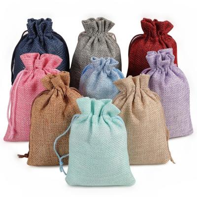 China Cheap Wholesale China Jewelry Burlap Drawstring Bag Makeup Gift Pouch With Custom Logo for sale