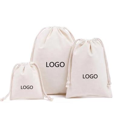 China Eco-friendly Custom Printed Small Gift Logo Cotton Canvas Drawstring Bag Dust Reusable Tote Bags for sale