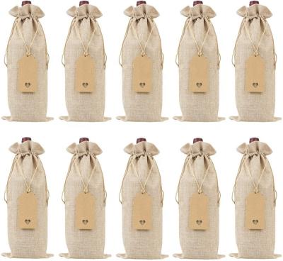 China Washable Natural Color Gift Bottles Jute Wine Bottle Gift Bag 100% Eco-friendly/Lightweight/Cheap Manufacturers for sale