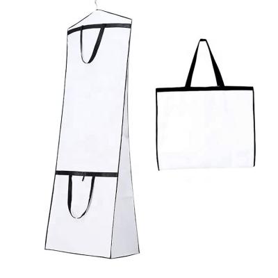 China Reusable Bridal White Exlarge Long Storage Dress Garment Bag for Wedding Party for sale