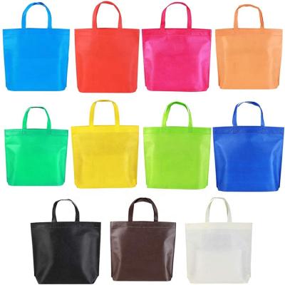 China Wholesale Reusable Custom Logo Printing Long Handle Handled Shopping Foldable Nonwoven Bag for sale