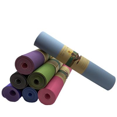 China Durable Wholesale Custom Non Slip Tape Double Layer Yoga Mat for sale