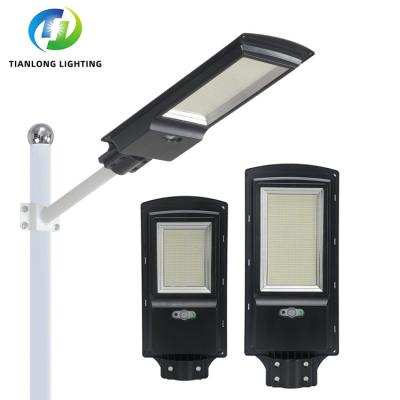 China ROAD new design motion sensor IP65 waterproof outdoor ABS SMD 120w 250w garden all in one solar LED street light for sale