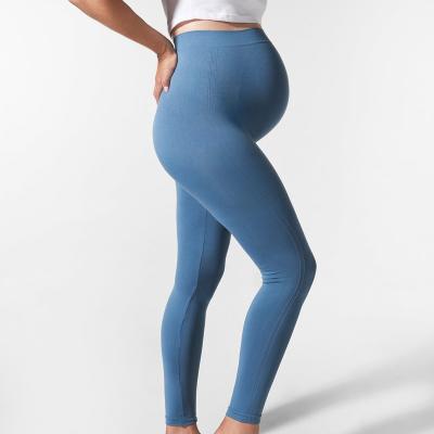 China OEM ODM Compression Maternity Antibacterial Soft Seamless Sheer Nylon Strong Support Pregnant Leggings for sale