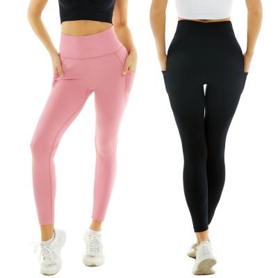 China 2022 Wholesale Hot QUICK DRY Fitness Seamless Stretch Moq 1 Size Full Length Yoga Legging Pants With Pocket Women for sale