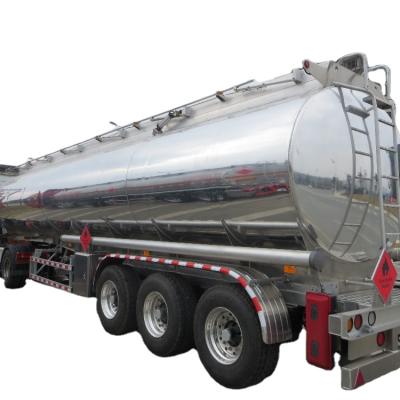 China 3axle 46000liter aluminum alloy fuel tanker semi trailer for sale