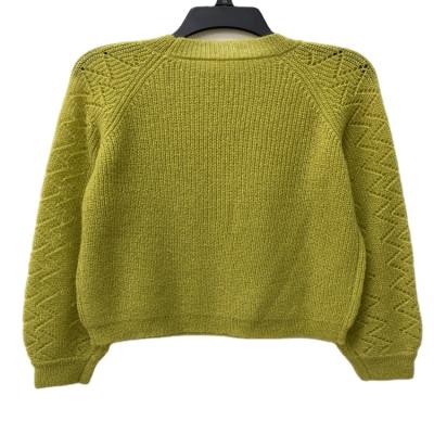 China 2021 New Fashion Round Neck Green Ladies Casual Sweater Tops Women's Designer Sweater for sale