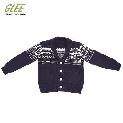 China 2021 hot selling new boy clothing short sweater boys v-neck jacquard sweater high-end sweater for sale