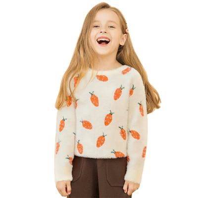 China 2021 spring foreign girl cute children's clothing girls pullover sweater new knitted children's sweater for sale