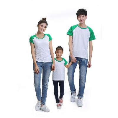 China QUICK DRY Custom Printing High Quality Round Raglan Sleeve Family Neck T-shirt Manufactur for sale