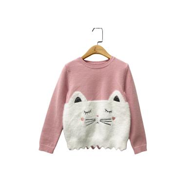 China Lovely Soft Cute Sweater Pink Little Girl Sweaters Dirty Cat Dirty Rose Knitwear Knitted for sale