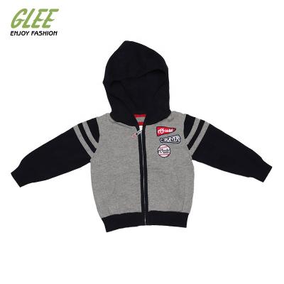 China Hot Selling Cardigan Patch Decorated Jackets For Children Kids Cardigan Zipper Hoodie Sweater for sale