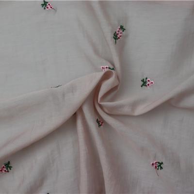 China Anti Pill Quality Excellent Quality Pink Flower Embroidery Textile Fabrics Attractive Textile Fabrics for sale