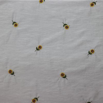 China Anti Pill Most Popular Sunflower Pattern Embroidery Fabric , Rayon Nylon Cheap Attractive Fabric for sale