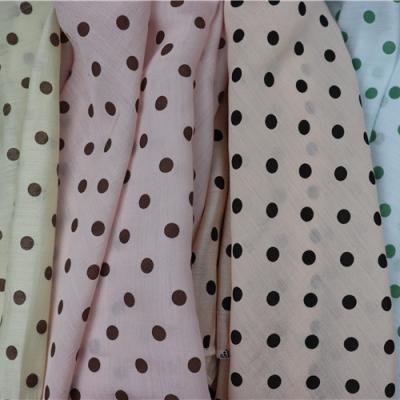 China Anti Pill New Product Big Polka Dot Printing Colorful Performance Printing 75% Rayon 25% Polyester Printing Fabric for sale