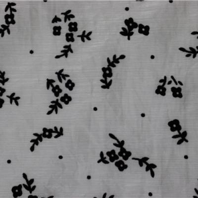 China Fashionable Anti Pill Style Black Flower Pattern Printed Avant Garde Fashion Fabrics For Clothing for sale