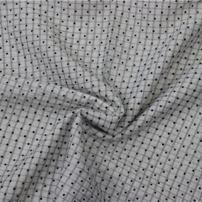 China Excellent Quality Anti Pill Lattice Polka Dot Pattern Fabric Flocking Handmade Like Delicate Fabric for sale