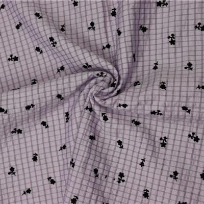 China Professional Made Anti Pill Flower Plaid Pattern Cloth Flocking Fashion Handmade Comfortable Fabric for sale