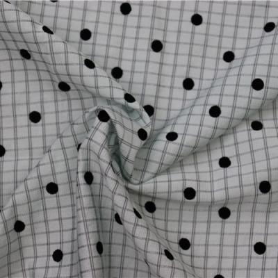 China Wholesale Anti Pill Latest Product Polka Dot Grid Pattern Fabric Flocking Breathable Stylish Fabric Large for sale