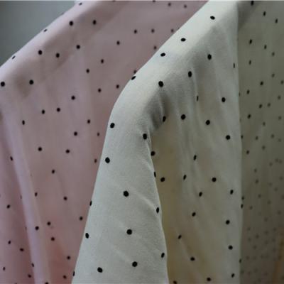 China Factory Direct Supply Custom Small Dot Printing Flocking Pajamas Handbags Exquisite Fabric for sale