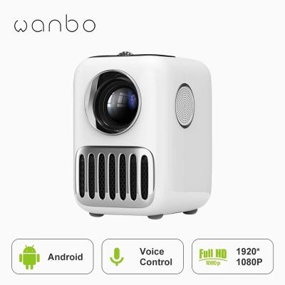 China Full HD LCD Projector Wanbo T2R Max Mini Portable Projector 1080P for 4K Smart Home TV Support Voice Control Android LED Beamer for sale