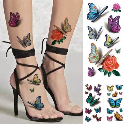 China YOEMTAT 3D Temporary Realistic Butterfly Flower Waterproof Temporary Tattoo Sticker for sale