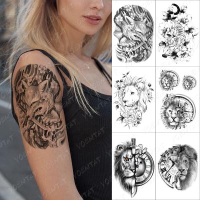 China YOEMTAT Temporary Wholesale TH Models Synchronize Tiger Lion Fox Tatto Girl Arm Animal Waterproof Temporary Tattoo Sticker for sale